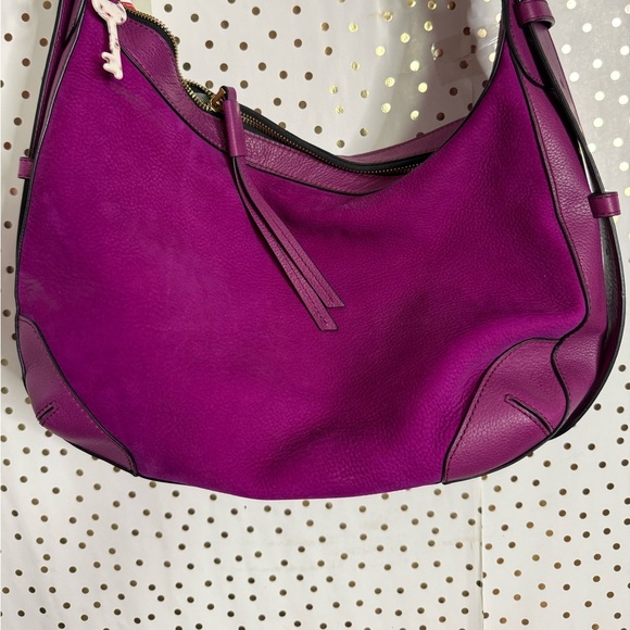 Fossil Hannah Hobo Magenta NWT - Picture 8 of 9